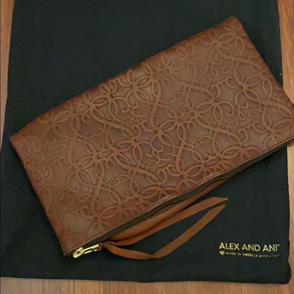 NWT - Alex and Ani Leather Clutch